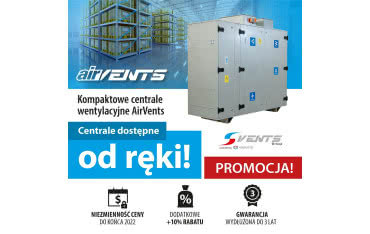 Centrale wentylacyjne AIRVENTS dostępne od ręki dla profesjonalistów