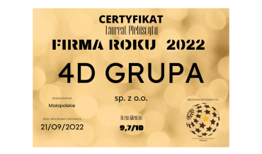 4D Grupa laureatem konkursu Firma Roku 2022